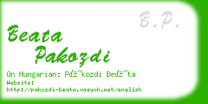 beata pakozdi business card
